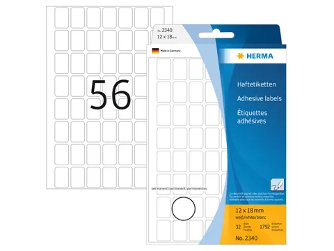 HERMA 2340 Universele etiketten 12x18mm Wit 1792 stuks