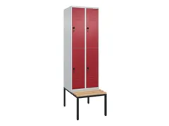 armoire vestiaire avec banc à deux niveaux HxlxP 2120x600x815mm