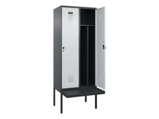 locker met bank,voor scheiding van kleding,HxBxD 2120x800x815mm,2vak - 1