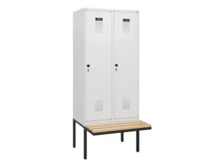 locker met bank,HxBxD 1950x800x815mm,2vak,vak B 400mm,draaigrendel - 2