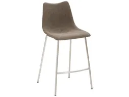 Barkruk mySOLO 4-poten RVS met Zitting kunstleder Vintage Modder