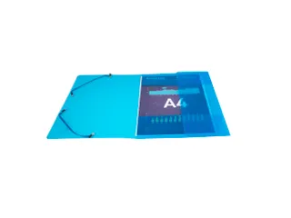 Elastomap 3 kleppen polypropyleen 5/10de Crystal Colours A4 Assorti - 11