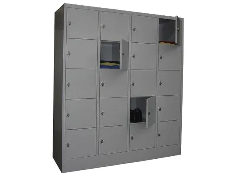 lockerkast,RAL 7035,HxBxD 1850x1600x500mm,4x5vakken,vak B 400mm