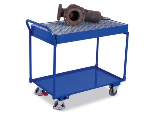 Tafelwagen 250kg 1000x600mm 2 Etages Staalplaat Met Opvangbak 60l
