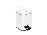 Pedaalafvalbak vierkant 12 liter wit PP1214
