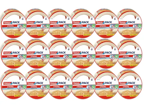 Verpakkingstape tesapack Strong 66mx50mm transparant Voordeelbundel