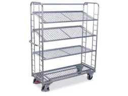 Bijzetwagen Verzinkt 250kg H 1811mm 1320x537mm 4 Etages Draadgaas