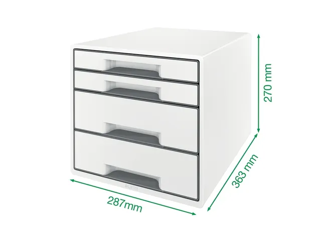 Ladenblok Leitz WOW Cube 4 laden wit/grijs