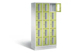 Lockerkast 1800x900x500mm 3x5 vakken Cilinderslot, Sokkel, RDS1108060