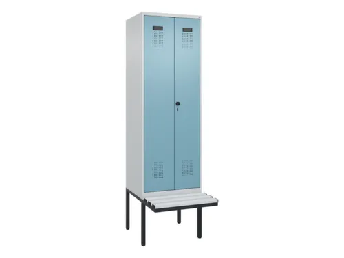 locker met bank,voor scheiding van kleding,HxBxD 2120x600x815mm,2vak