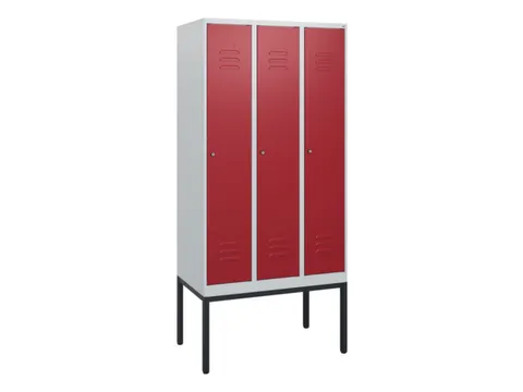 locker,HxBxD 1950x900x500mm,3vak,vak B 300mm,cil.-slot,voetonderstel