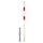 Afzetpaal Ronde Buis Ø 60Mm Uitneembaar Bodemhuls Platte Kop Wit/rood