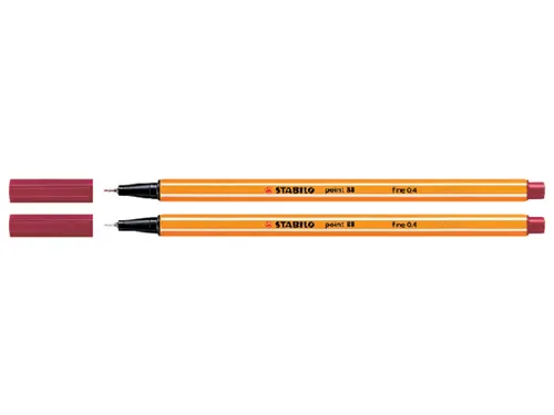 Fineliner STABILO point 88/50 donker rood 0.4mm