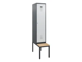 locker met bank,HxBxD 1950x400x815mm,1vak,vak B 400mm,cilinderslot - 2