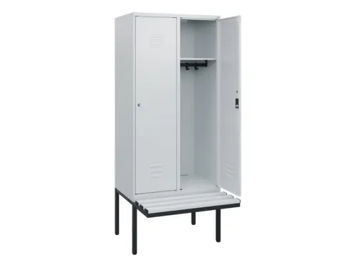 locker met bank,HxBxD 1950x800x815mm,2vak,vak B 400mm,cil.-slot