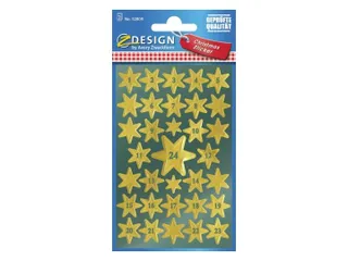 Etiket Z-design Christmas gouden sterren - 2 vel - 2