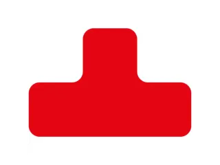 plaksymbool,T-vorm,markering HxB 100x150mm,PVC,rood - 2