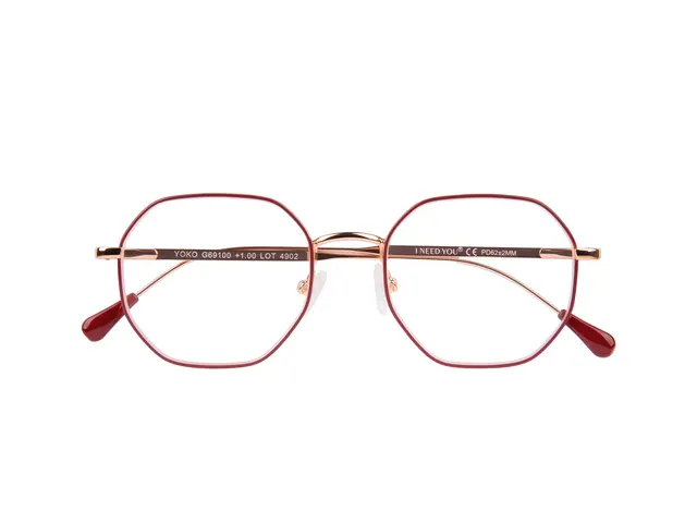 Leesbril I Need You +1.00 dpt Yoko rood-koper