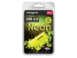 USB stick 3.0 Integral Neon USB-A 64GB geel
