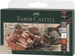 Tekenstift Faber-Castell Pitt Artist Pen etui 8 stuks Classic