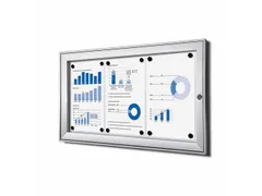 Vergrendelbaar vitrine mededelingenbord Indoor/Outdoor 3xA4 Zilver