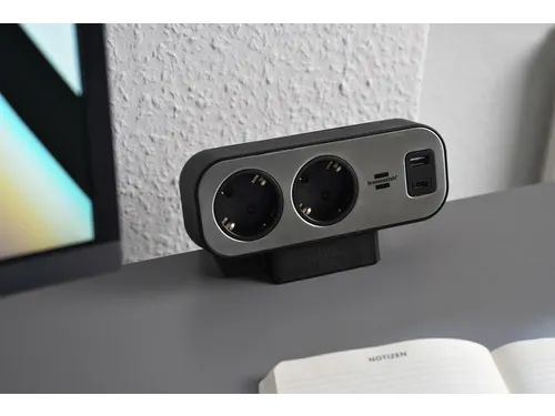Stekkerdoos Brennenstuhl Estilo bureau duplex 10-voudig 1 USB C, 1 USB