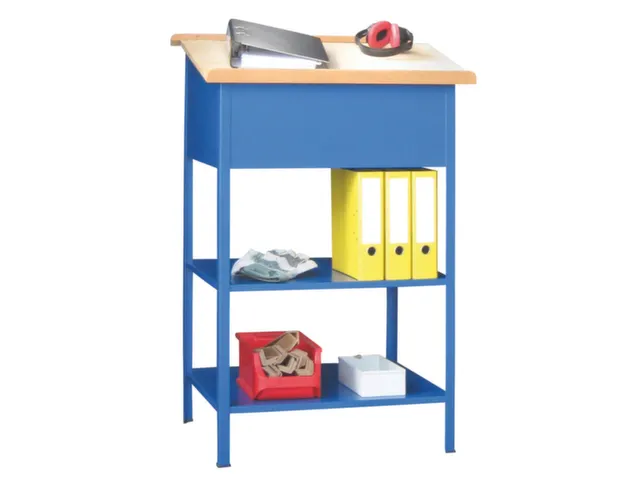 Massieve Lessenaar Hxbxd 1100/1200x700x600mm 2 Legborden Open Ral 6011