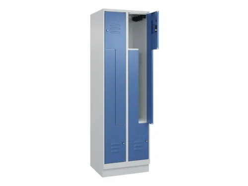 Z-garderobekast,HxBxD 1950x600x500mm,vak B 150/300mm,cil.-slot,sokkel