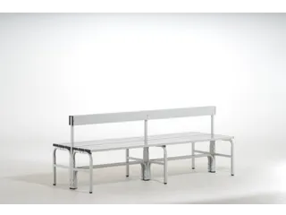 dubbele zitbank HxLxD 770x2000x725mm aluminium lijsten frame RAL7035 - 2