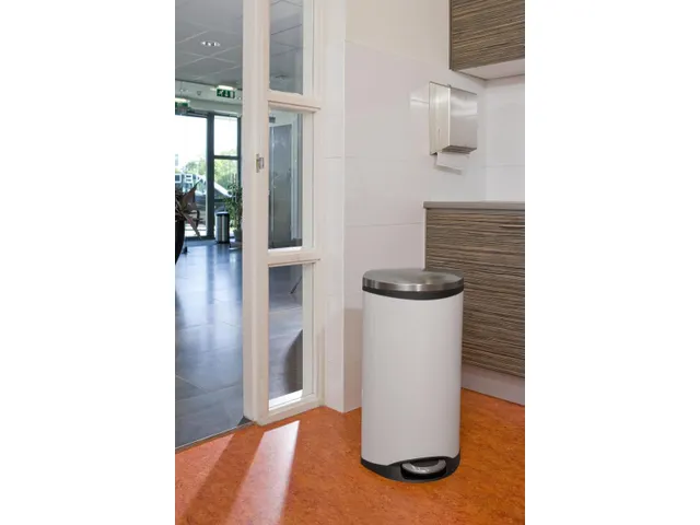 Pedaalemmer Shell Bin 30 Liter Wit mat RVS