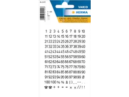 Etiket Herma 4155 5mm Getallen 1-100 Zwart op Transparant 250 stuks