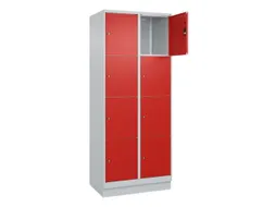 lockerkast,HxBxD 1950x800x500mm,2x4vakken,vak B 400mm,cil.-slot,sokkel