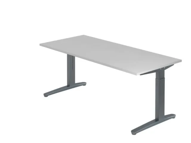 In hoogte verstelbaar bureau,HxBxD 680-850x1800x800mm,blad grijs