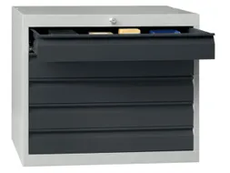 ladekast 600x500x600mm 5laden cilinderslot RAL7035 front RAL7016