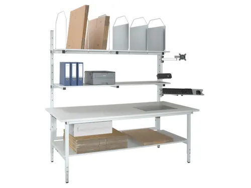 complete paktafel,HxBxD 700-950x1600x900mm,blad lichtgrijs