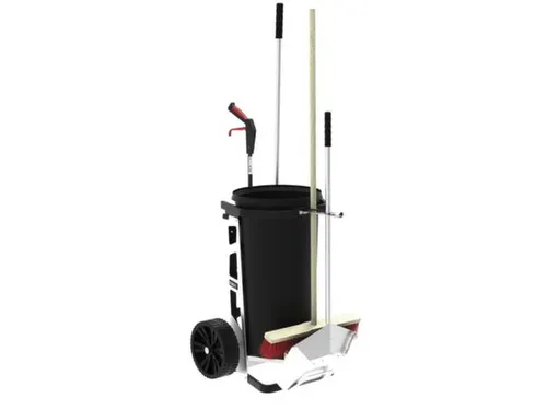 reinigingswagen,1x60l bak,3apparaathouder,HxBxD 1570x650x490mm,2wielen