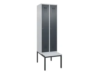locker met bank,HxBxD 2120x600x815mm,2vak,vak B 300mm,cilinderslot - 2