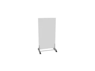 scheidingswand,HxB 1545x800mm,wand hout,frame staal,rollen,Bl-wit - 1