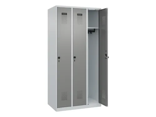 locker,HxBxD 1850x900x500mm,3vak,vak B 300mm,draaigrendel