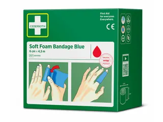 Bandage Cederroth Soft Foam blauw 6cmx4.5m - 2