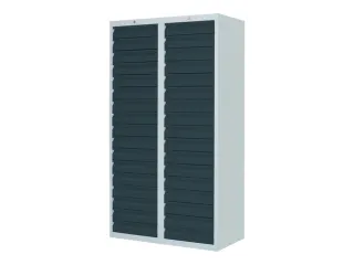 ladekast HxBxD 1800x1000x500mm 34laden RAL7035 front RAL7016 - 1