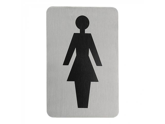Infobord toilet vrouw RVS 6x11cm | DeurbordShop.be
