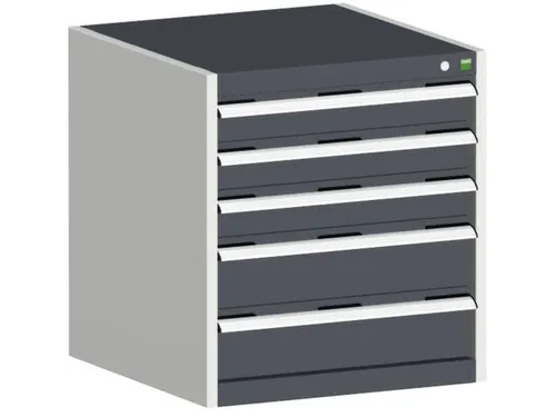 ladekast HxBxD 700x650x650mm 5laden romp RAL7035 front RAL7016