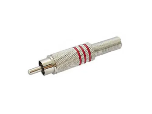 Mannelijke Rca Plug - Vernikkeld - Rood