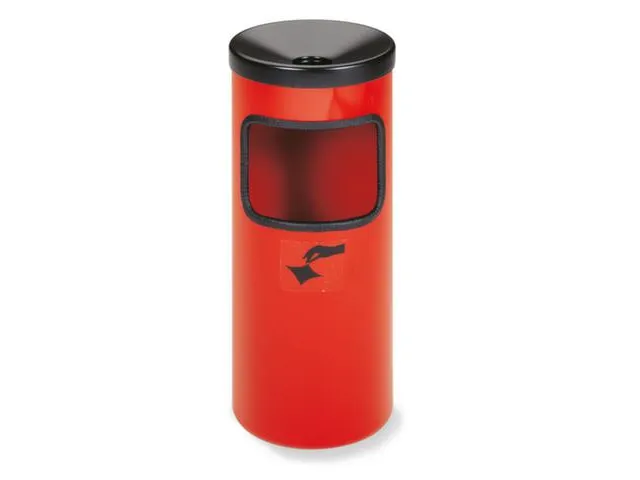 Afval/asbak-Veiligheidsafvalbak Vloeropstelling HXØ 410X180Mm Rood