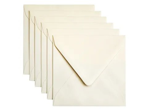 Envelop Papicolor 140x140mm Ivoor gegomd pak à 6 stuks