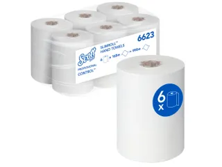 Handdoekrol Scott Slimroll 1-laags 165m wit 6623 - 1