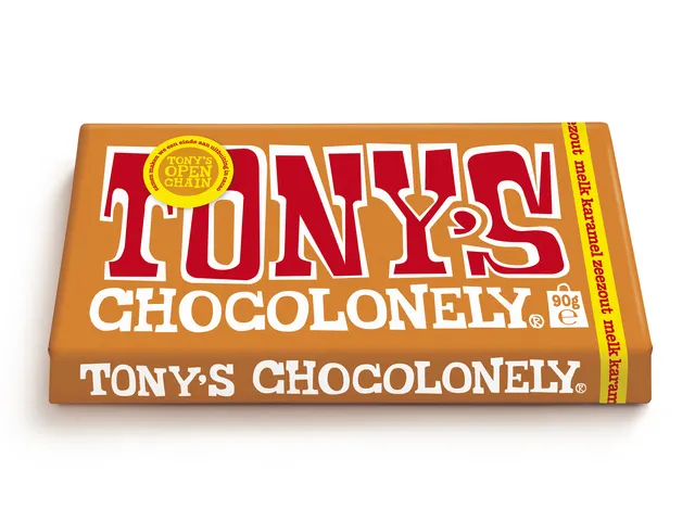 Chocolade Tony Chocolonely melk karamel zeezout reep 90 gram