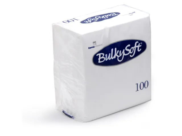 BulkySoft Servetten Wit 33x33cm 1/4 vouw 2-laags cellulose 2000 stuks