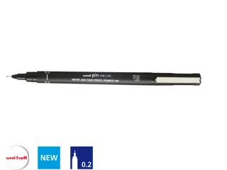 Fineliner Uni-ball Pin zwart 0.2mm - 2